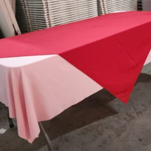 Baby Pink Rectangular with Red Overlay 6' in length
